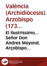Portada:El Ilustrissimo... Señor Don Andres Mayoral, Arçobispo de esta... Iglesia, juntamente con el Cabildo han señalado a a [sic.] la Seo el dia 17 de Octubre a cantar un Responso... por el alma de la Reyna [de Portugal] Doña Mariana de Austria... 