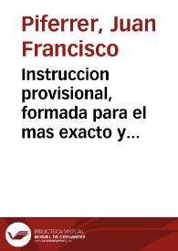 Portada:Instruccion provisional, formada para el mas exacto y puntual desempeño de las obligaciones de cada uno de los individuos del resguardo de rentas reales de la provincia de Cataluña 