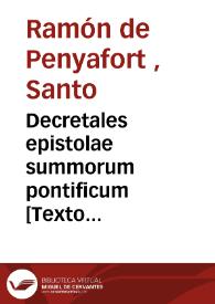 Portada:Decretales epistolae summorum pontificum [Texto impreso]