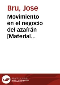 Portada:Movimiento en el negocio del azafrán  [Material gráfico] : desde 16 octubre de 1880 al 15 octubre de 1885 en Valencia
