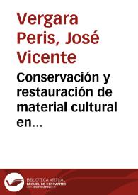 Portada:Conservación y restauración de material cultural en archivos y bibliotecas [Texto impreso]