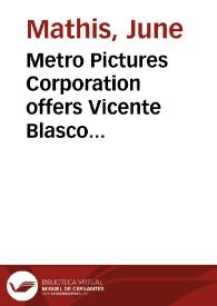 Portada:Metro Pictures Corporation offers Vicente Blasco Ibáñez' \"The four horsemen of the Apocalypse\" [Texto impreso]