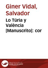 Portada:Lo Túria y València [Manuscrito]: cor