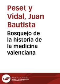 Portada:Bosquejo de la historia de la medicina valenciana