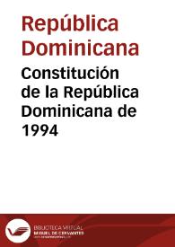 Portada:Constitución de la República Dominicana de 1994