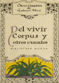 Portada:Del vivir. Corpus y otros cuentos / Gabriel Miró