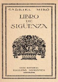 Portada:Libro de Sigüenza / Gabriel Miró