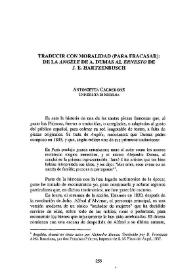 Portada:Traducir con moralidad (para fracasar): de la \"Angèle\" de A. Dumas al \"Ernesto\" de J. E. Hartzenbusch / Antonietta Calderone