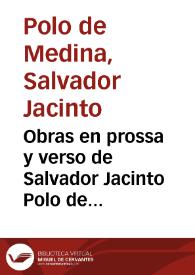 Portada:Obras en prossa y verso de Salvador Jacinto Polo de Medina