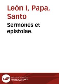 Portada:Sermones et epistolae.
