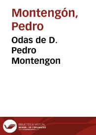 Portada:Odas de D. Pedro Montengon