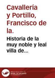 Portada:Historia de la muy noble y leal villa de Villa-Robledo, en la provincia de la Mancha alta, en el Reyno de Toledo ...