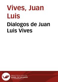 Portada:Dialogos de Juan Luis Vives
