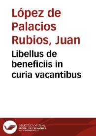 Portada:Libellus de beneficiis in curia vacantibus