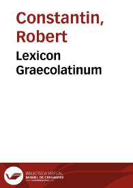 Portada:Lexicon Graecolatinum
