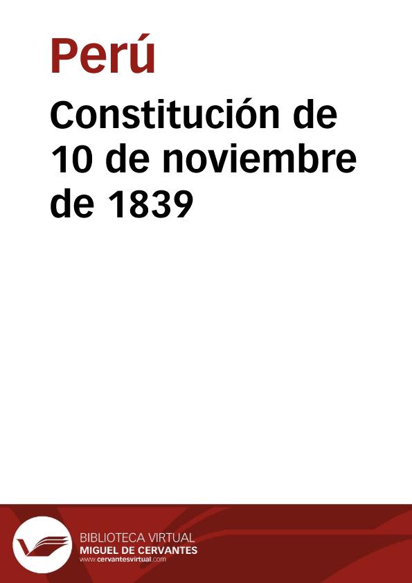 Constitución de 10 de noviembre de 1839 | Biblioteca Virtual Miguel de Cervantes