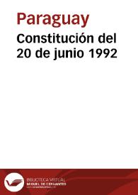 Portada:Constitución del 20 de junio 1992