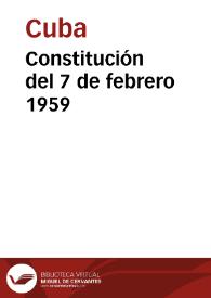 Más información sobre Constitución del 7 de febrero 1959