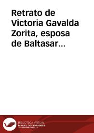 Portada:Retrato de Victoria Gavalda Zorita, esposa de Baltasar Más y de Gil