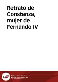 Retrato de Constanza, mujer de Fernando IV | Biblioteca Virtual Miguel de Cervantes