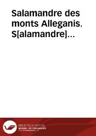 Portada:Salamandre des monts Alleganis. S[alamandre] rois-doigts. Sirene (Reptiles)