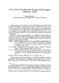 Una crónica desconocida de Juan II de Aragón (Valencia, 1541) / Nieves Baranda | Biblioteca Virtual Miguel de Cervantes
