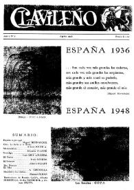 Portada:Clavileño (1948). Año I, núm. 2, agosto de 1948