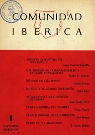 Portada:Comunidad ibérica : publicación bimestral. Año I, núm. 1, noviembre-diciembre 1962