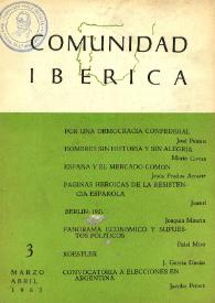 Portada:Comunidad ibérica : publicación bimestral. Año II, núm. 3, marzo-abril 1963