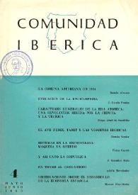 Portada:Comunidad ibérica : publicación bimestral. Año II, núm. 4, mayo-junio 1963