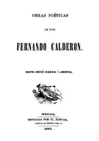 Portada:Obras poéticas / de don Fernando Calderón