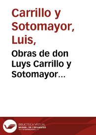 Portada:Obras de don Luys Carrillo y Sotomayor...