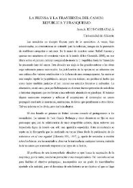 Portada:La prensa y la trastienda del canon: República y franquismo / Juan A. Ríos Carratalá