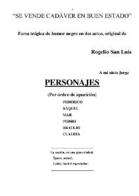 Portada:Se vende cadáver en buen estado / Rogelio San Luis Ramos