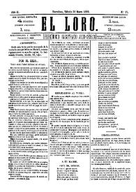 Portada:El Loro : periódico ilustrado joco-serio. Núm. 17, 20 de marzo de 1880