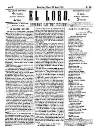 Portada:El Loro : periódico ilustrado joco-serio. Núm. 26, 22 de mayo de 1880