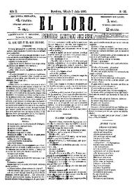 Portada:El Loro : periódico ilustrado joco-serio. Núm. 32, 3 de julio de 1880