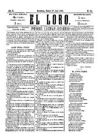 Portada:El Loro : periódico ilustrado joco-serio. Núm. 34, 17 de julio de 1880