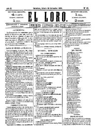 Portada:El Loro : periódico ilustrado joco-serio. Núm. 43, 18 de septiembre de 1880