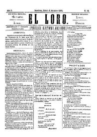 Portada:El Loro : periódico ilustrado joco-serio. Núm. 54, 4 de diciembre de 1880
