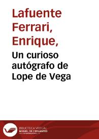 Portada:Un curioso autógrafo de Lope de Vega