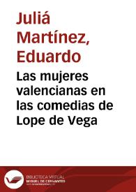 Las mujeres valencianas en las comedias de Lope de Vega | Biblioteca Virtual Miguel de Cervantes