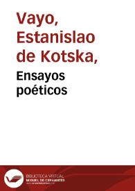 Ensayos poéticos | Biblioteca Virtual Miguel de Cervantes