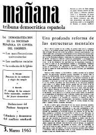 Portada:Mañana : tribuna democrática española. Núm. 3, marzo 1965