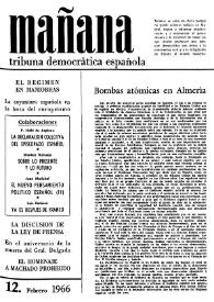 Portada:Mañana : tribuna democrática española. Núm. 12, febrero 1966