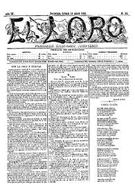 Portada:El Loro : periódico ilustrado joco-serio. Núm. 15, 16 de abril de 1881