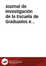 Portada:Journal de Investigación de la Escuela de Graduados e Innovación