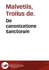 Portada:De canonizatione Sanctorum
