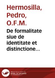 Portada:De formalitate siue de identitate et distinctione rerum tractatus