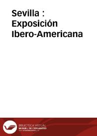Portada:Sevilla : Exposición Ibero-Americana